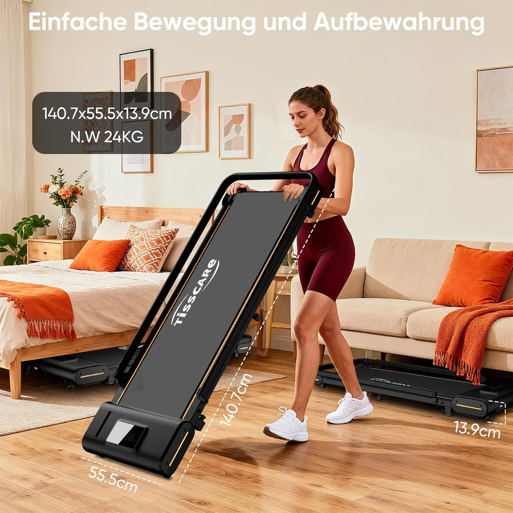 Tapis De Course Pour Maison Et Bureau - Tapis De Marche Silencieux Avec Fonction Inclinaison, 1-6 Km/H, Affichage LED, Capacité 130 Kg, Fitness À Domicile, Tapis De Course Sous Bureau