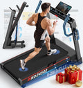 Tapis De Marche Pliable Pour La Maison, 7CV, 20 Niveaux De Pente Automatique, 1-18Km/H, Charge 180KG, Tapis De Course Pour Personnes Lourdes Avec APP, Écran LED, Haut-Parleurs Bluetooth, Silencieux