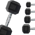 Haltères Hexagonaux Professionnels en Caoutchouc - Parfait pour Musculation et Home Gym | Poignée Ergonomique Antidérapante | 2 x 12,5 kg