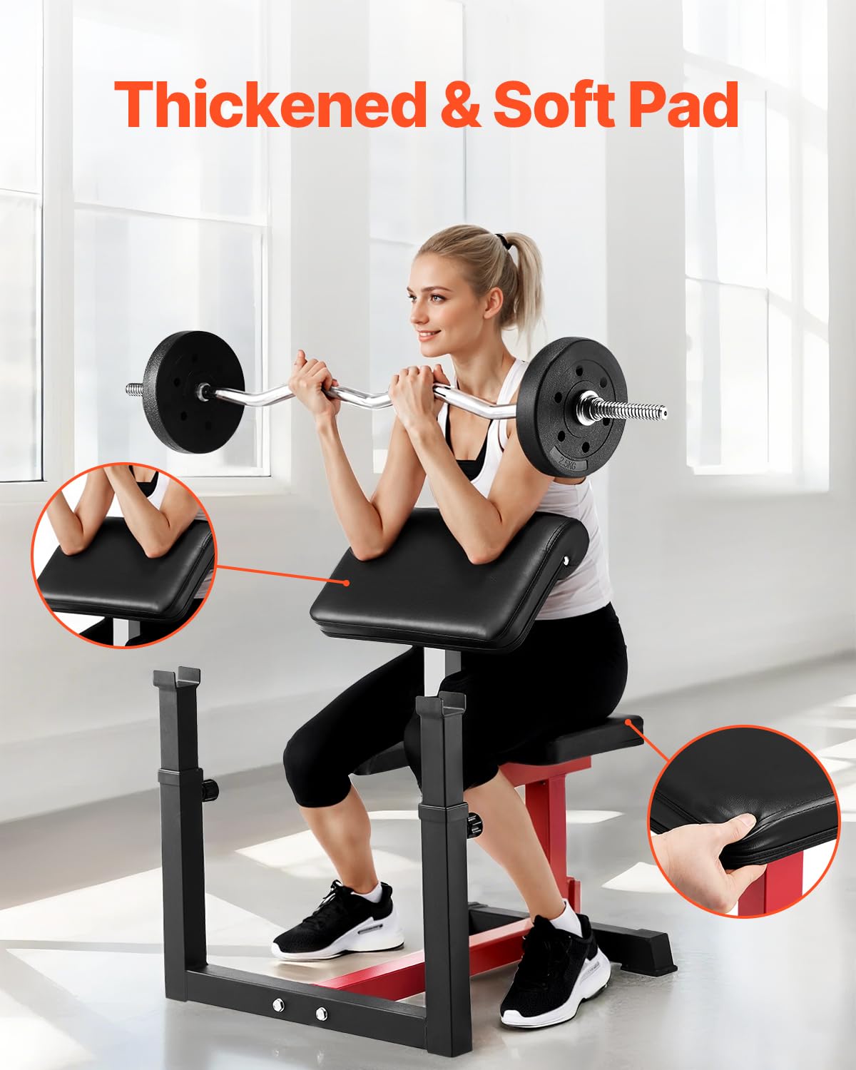 Maximisez votre Entraînement avec le Banc à Biceps Réglable - Charge Maximale de 200 Kg pour des Résultats Spectaculaires en Musculation