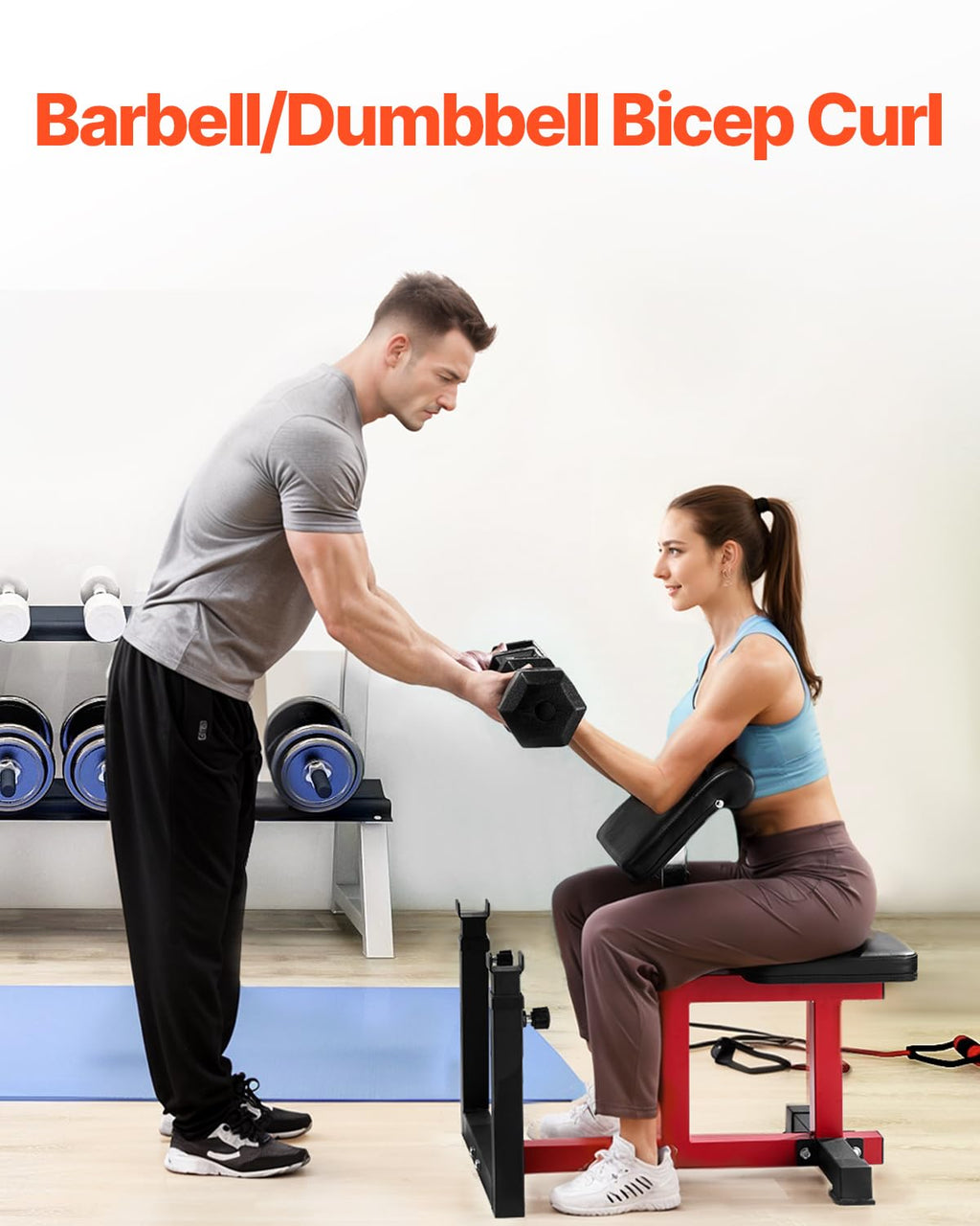 Maximisez votre Entraînement avec le Banc à Biceps Réglable - Charge Maximale de 200 Kg pour des Résultats Spectaculaires en Musculation