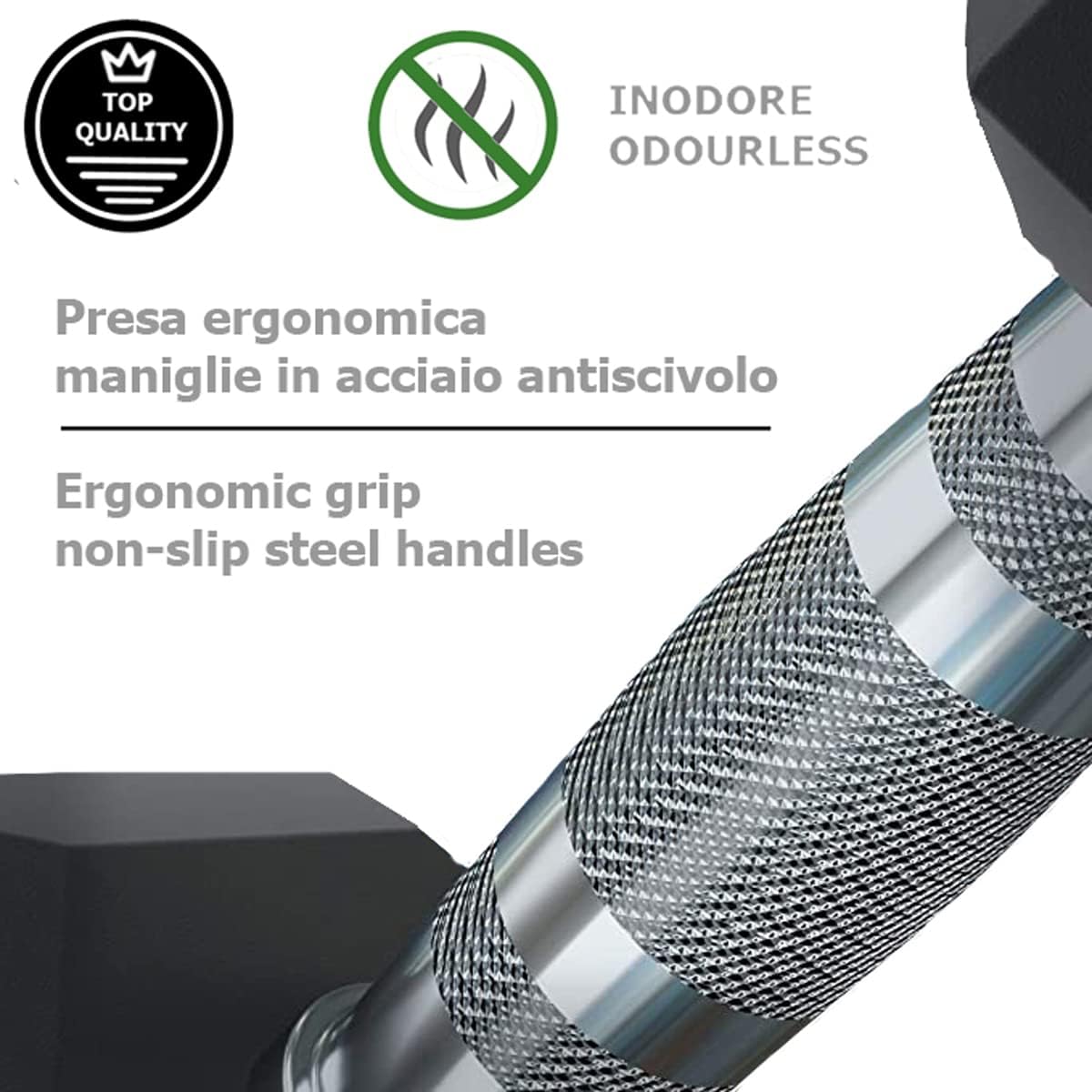 Haltères Hexagonaux Professionnels en Caoutchouc - Parfait pour Musculation et Home Gym | Poignée Ergonomique Antidérapante | 2 x 12,5 kg