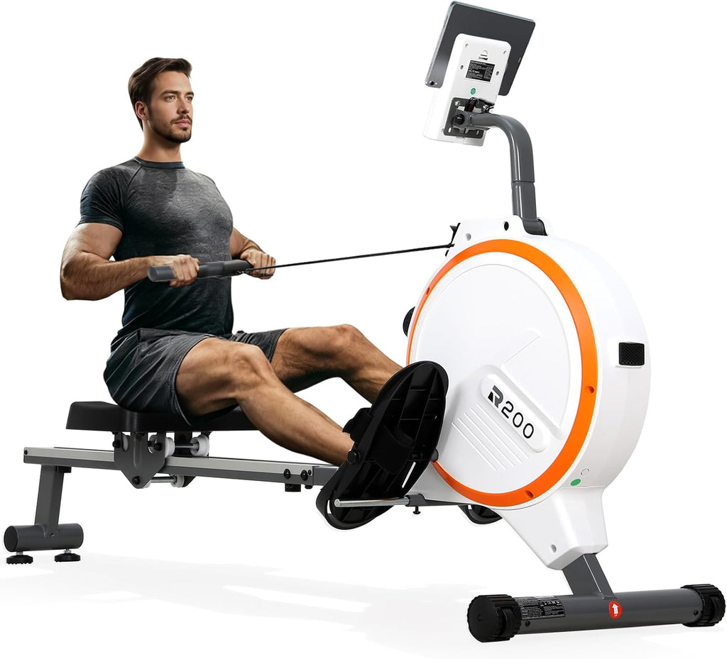 Rameur D'Exercice Professionnel, Moniteur LCD, 16 Niveaux Résistance Magnétique, Structure En Acier, Siège Ergonomique, Rameurs Pour Entraînement À Domicile, Rameur Appartement Silencieux