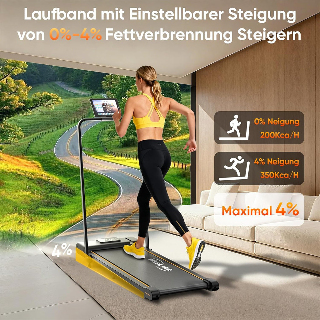 Tapis De Course Pour Maison Et Bureau - Tapis De Marche Silencieux Avec Fonction Inclinaison, 1-6 Km/H, Affichage LED, Capacité 130 Kg, Fitness À Domicile, Tapis De Course Sous Bureau