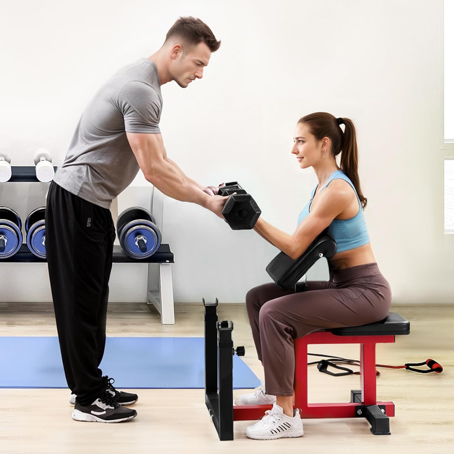 Maximisez votre Entraînement avec le Banc à Biceps Réglable - Charge Maximale de 200 Kg pour des Résultats Spectaculaires en Musculation