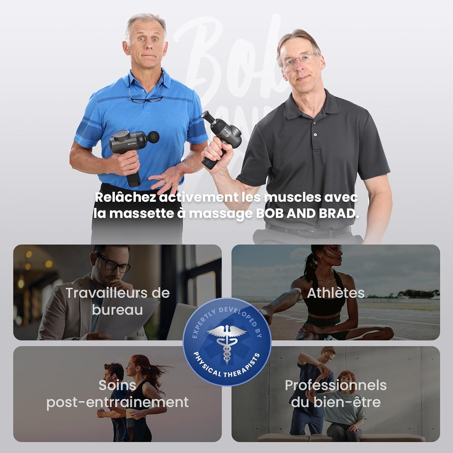 C2 Pistolet de Massage Profond - Appareil Portable avec 5 Vitesses et 5 Têtes pour Soulagement Musculaire à Domicile, au Bureau ou à la Salle de Sport, Couleur Noir