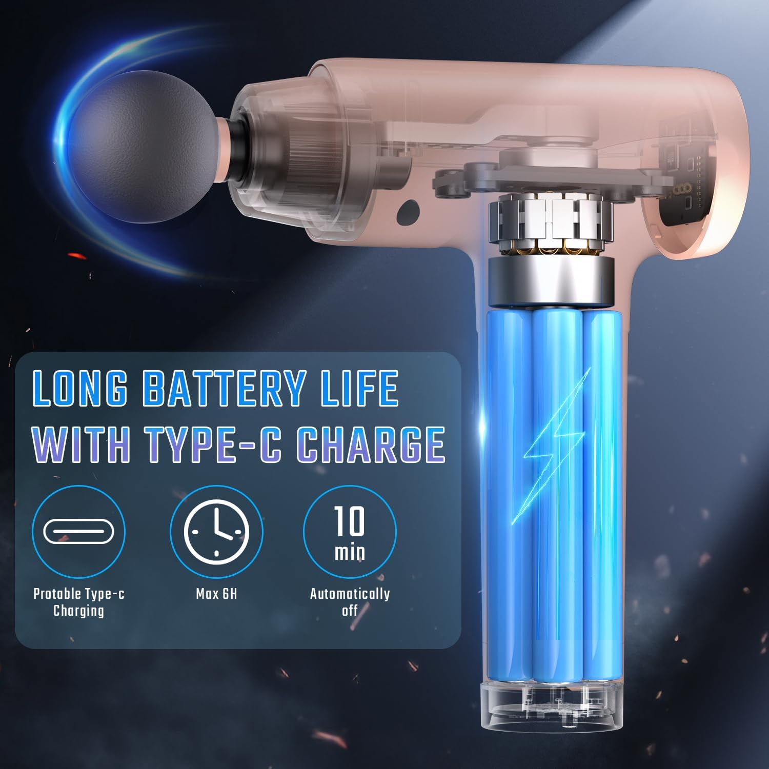 Pistolet de Massage Musculaire Électrique Silencieux - Soulagement Anti-Douleur avec 9 Têtes Interchangeables et 20 Vitesses Réglables, Idéal pour la Détente et la Récupération
