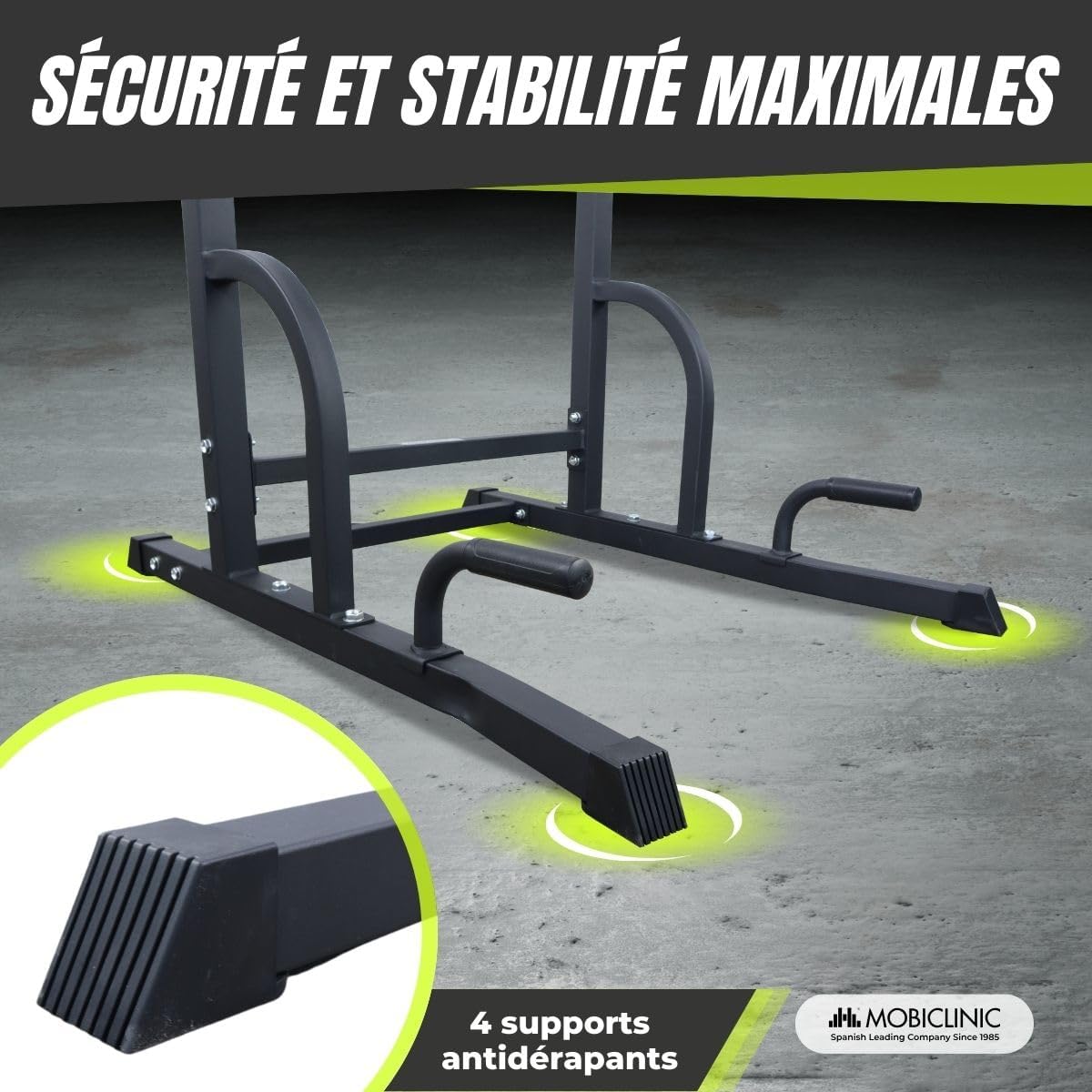 Chaise Romaine Musculation Multifonction - Power Tower Dip Station Réglable avec Dossier Confortable et Poignées Antidérapantes pour Entraînement Complet à Domicile