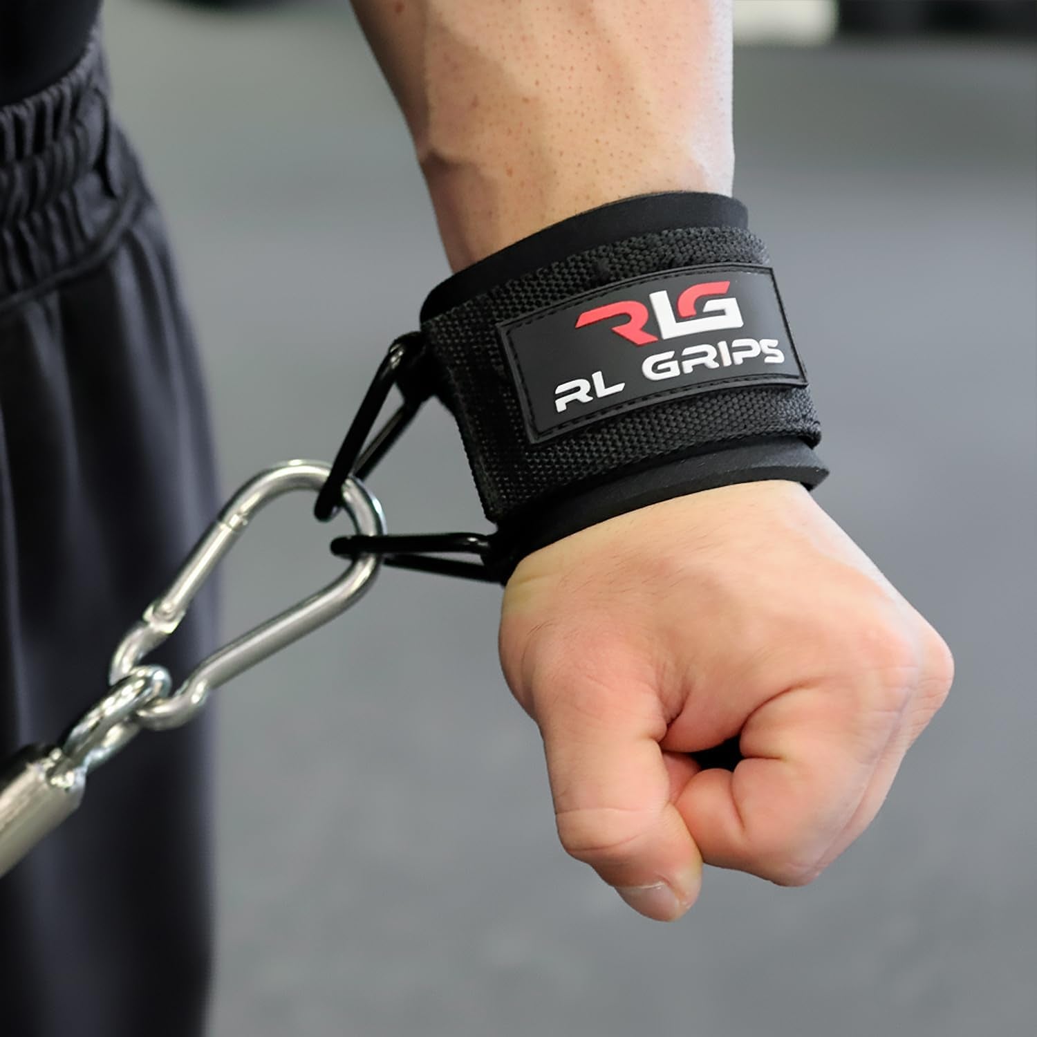 RL Grips Cable Wrist Cuffs Pour Poulie – Manchettes De Poignet Réglables Avec Anneaux Métalliques – Accessoire Pour Machine À Câble Musculation, Fitness Et Entraînement