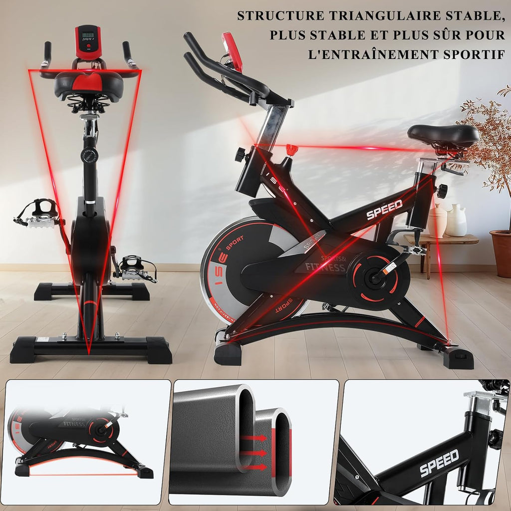 Velo D Appartement, Ergonomie Cardio-Training, Exerc Bike, Velo Appartement Fitness, Multifonction Ecran/Impulsion, Vélo D'Appartement Selle/Guidon Hauteur Réglable, Vélo Appartement À Domicile