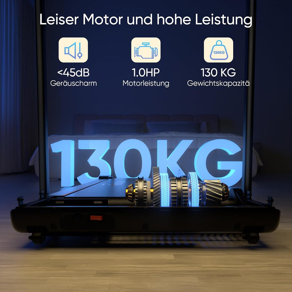 Tapis De Course Pour Maison Et Bureau - Tapis De Marche Silencieux Avec Fonction Inclinaison, 1-6 Km/H, Affichage LED, Capacité 130 Kg, Fitness À Domicile, Tapis De Course Sous Bureau