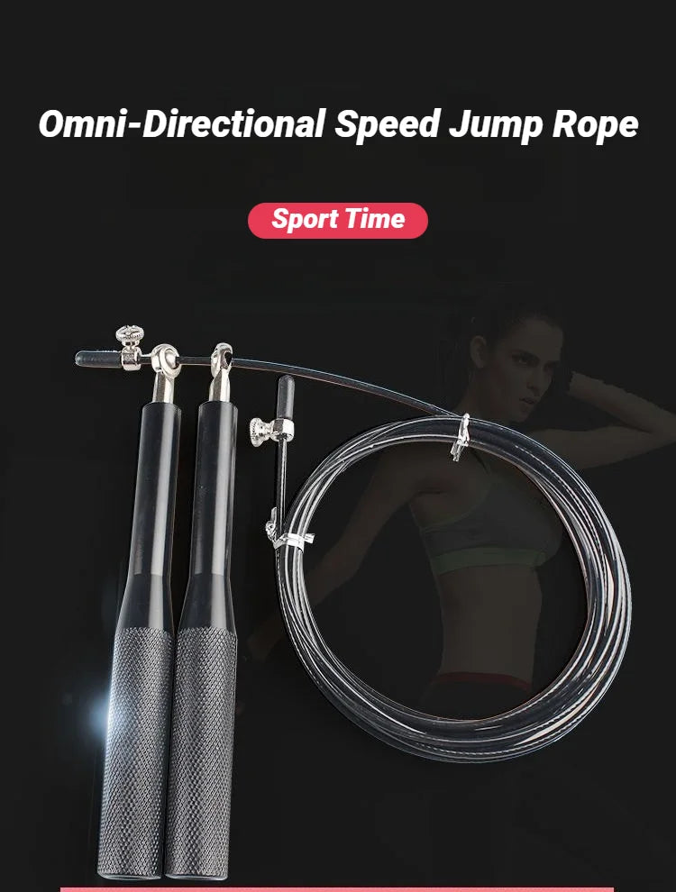 Adjustable aluminum handle, wire cable, Genus alloy, sports equipment, fitness, bearing, high-speed jumping