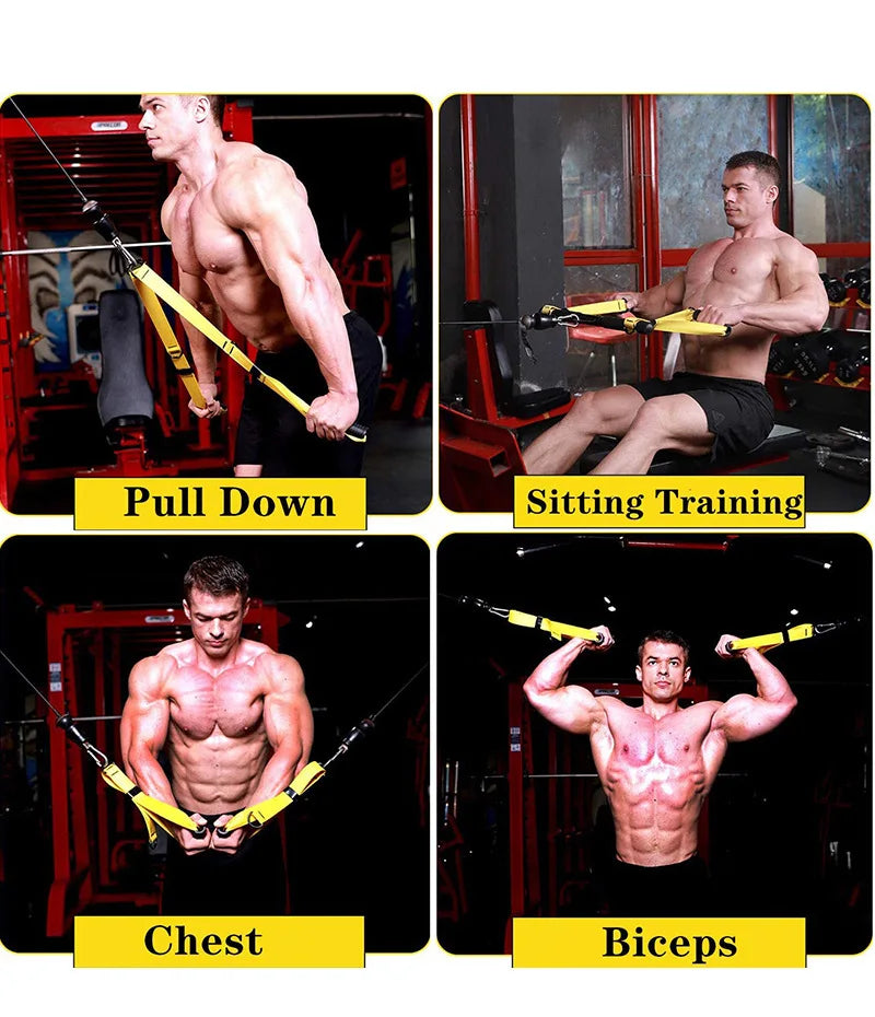 Triceps lowering rope face pull handles push pull down cord for biceps back shoulder triceps fitness tension rope gym accessory
