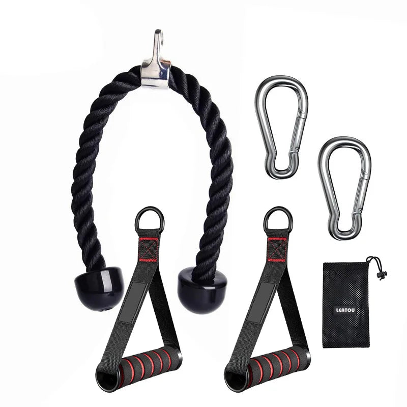 Triceps lowering rope face pull handles push pull down cord for biceps back shoulder triceps fitness tension rope gym accessory