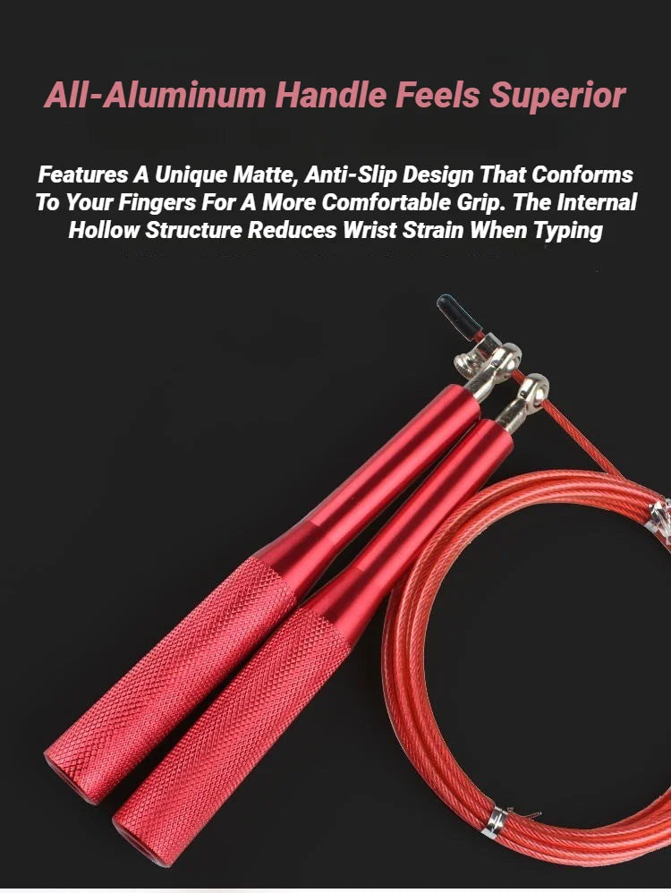 Adjustable aluminum handle, wire cable, Genus alloy, sports equipment, fitness, bearing, high-speed jumping
