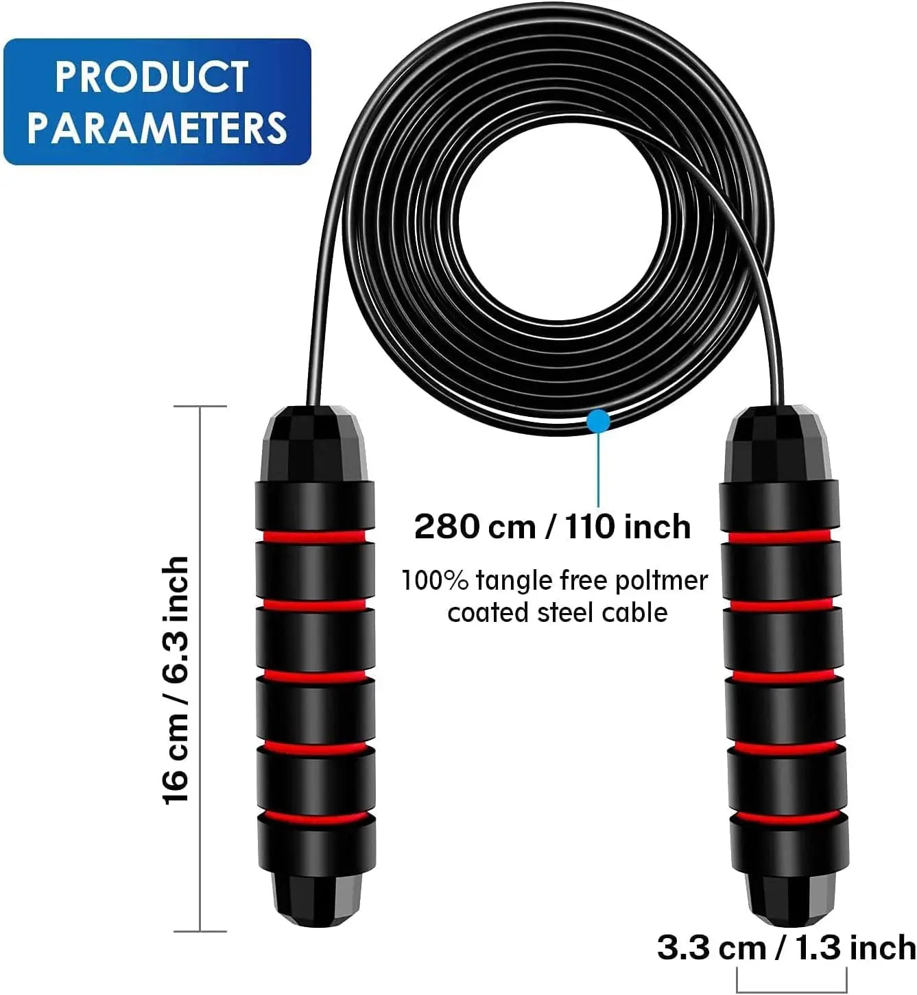 The new steel wire jump rope, adjustable jumping exercise, physical training, home sports equipment, tangle-free