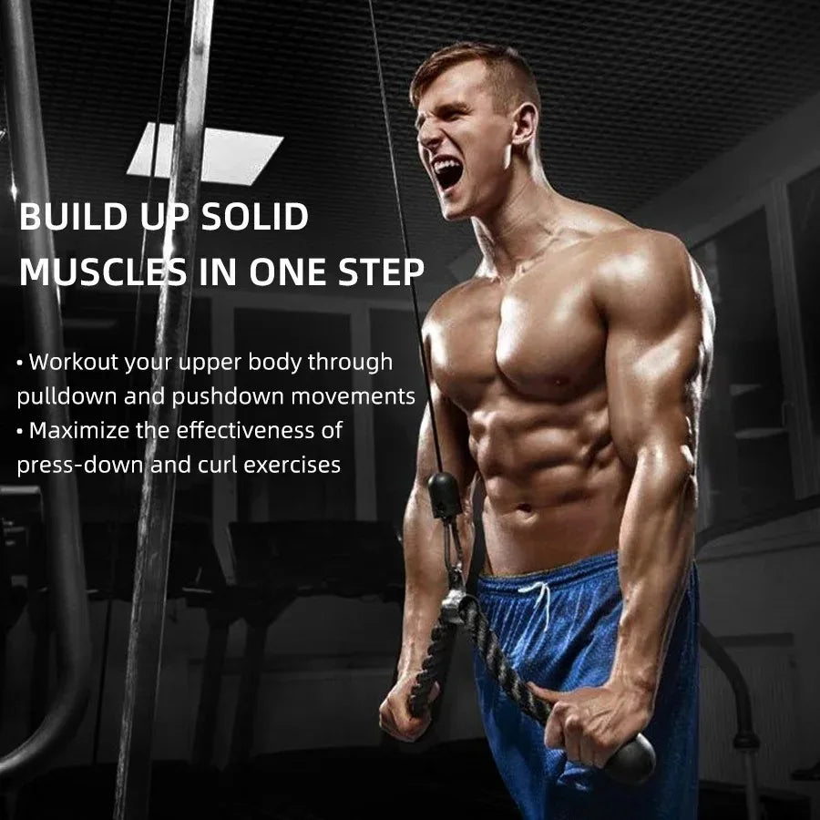 Triceps lowering rope face pull handles push pull down cord for biceps back shoulder triceps fitness tension rope gym accessory
