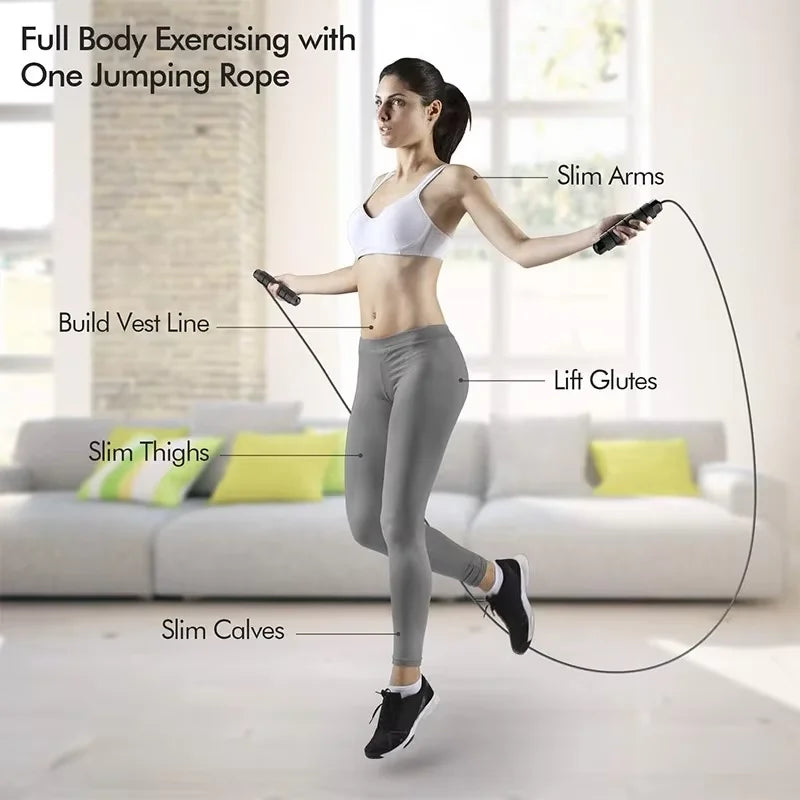 The new steel wire jump rope, adjustable jumping exercise, physical training, home sports equipment, tangle-free