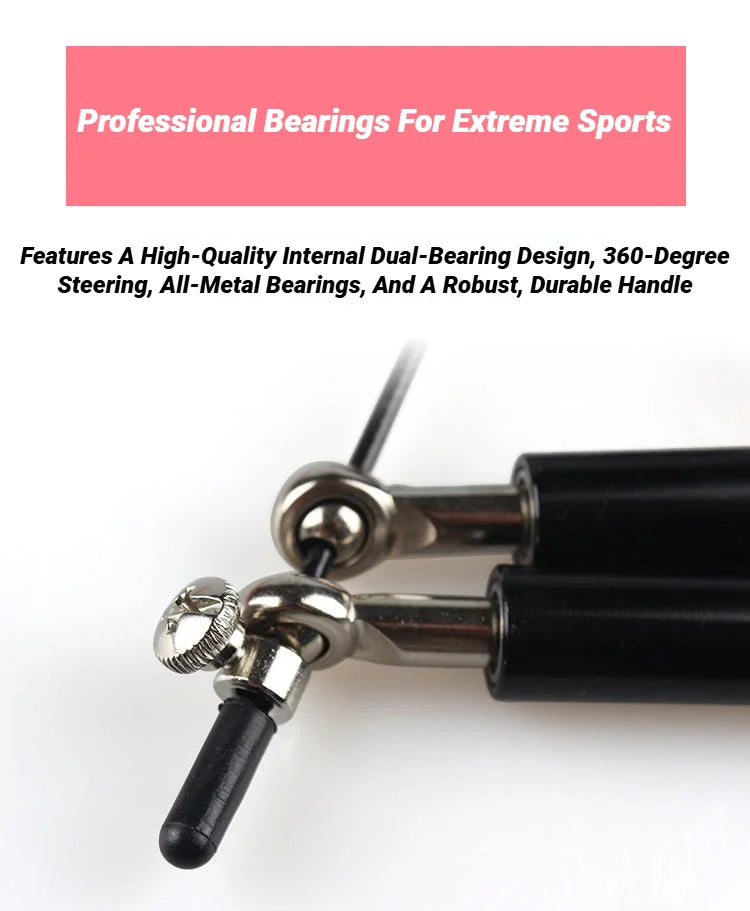 Adjustable aluminum handle, wire cable, Genus alloy, sports equipment, fitness, bearing, high-speed jumping