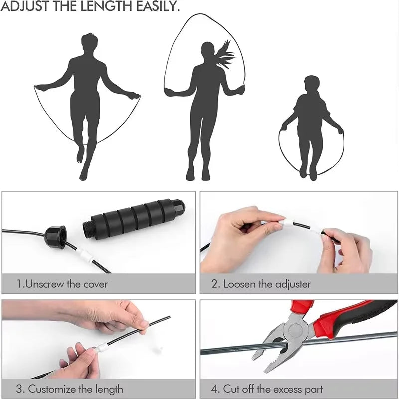 La nouvelle corde à sauter en fil d'acier, exercice de saut réglable, entraînement physique, équipement de Sport à domicile, sans enchevêtrement