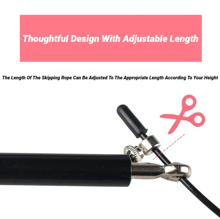 Adjustable aluminum handle, wire cable, Genus alloy, sports equipment, fitness, bearing, high-speed jumping