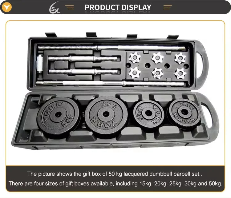 Home gym weightlifting dumbbells of 10kg 15kg 20kg 30kg with set of cast iron dumbbells painted black.
