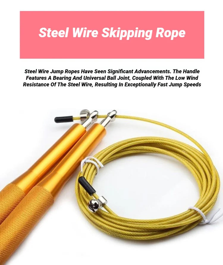 Adjustable aluminum handle, wire cable, Genus alloy, sports equipment, fitness, bearing, high-speed jumping