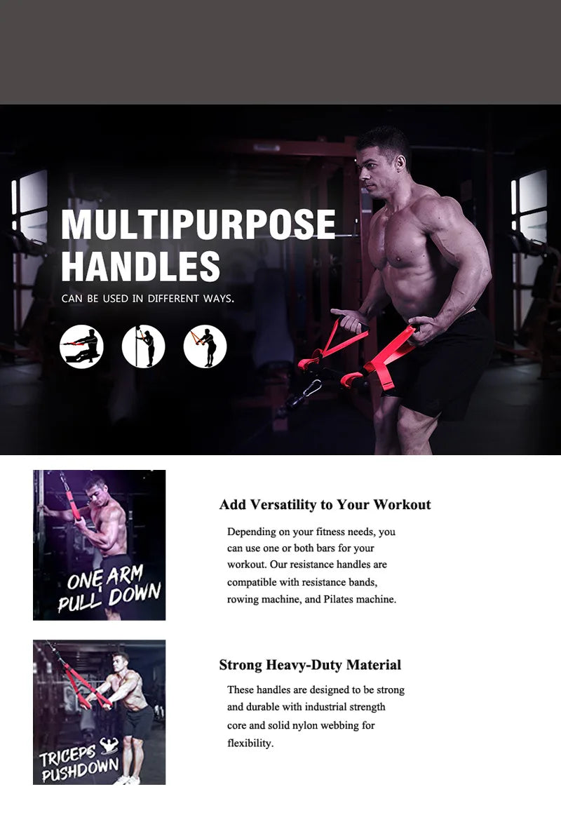 Triceps lowering rope face pull handles push pull down cord for biceps back shoulder triceps fitness tension rope gym accessory