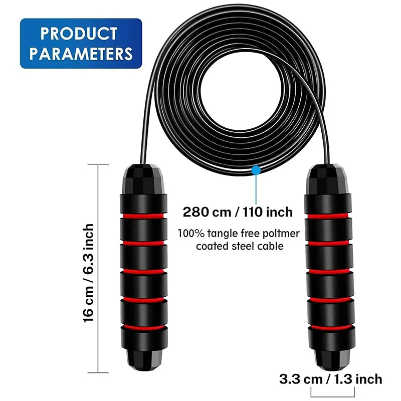 The new steel wire jump rope, adjustable jumping exercise, physical training, home sports equipment, tangle-free