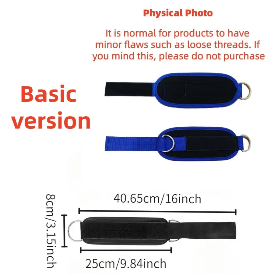 1 padded ankle strap for cable machines, fully adjustable and breathable, for leg exercises