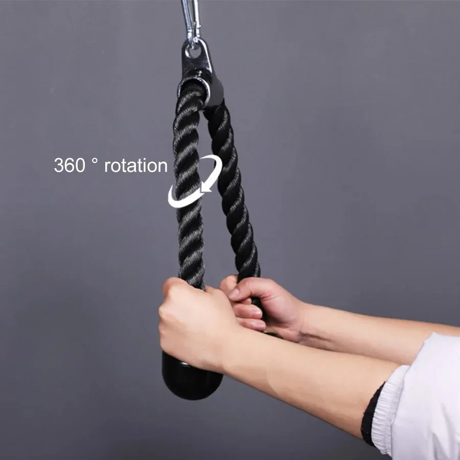 Triceps lowering rope face pull handles push pull down cord for biceps back shoulder triceps fitness tension rope gym accessory