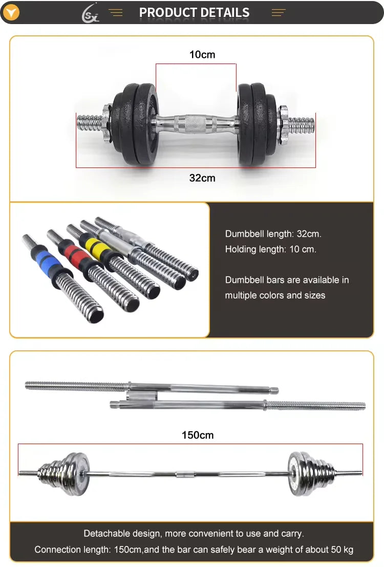 Home gym weightlifting dumbbells of 10kg 15kg 20kg 30kg with set of cast iron dumbbells painted black.