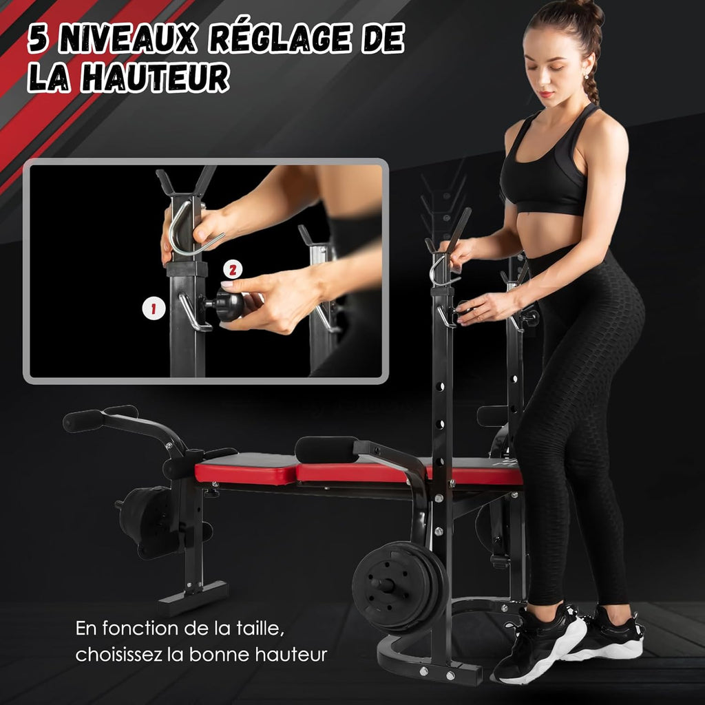 Banc Musculation Complet Musculation, Banc De Musculation Complet Fitness, Banc De Musculation Pliable&Inclinable, Banc Developper Coucher, Bancs De Musculation Multifonction Butterfly Réglable