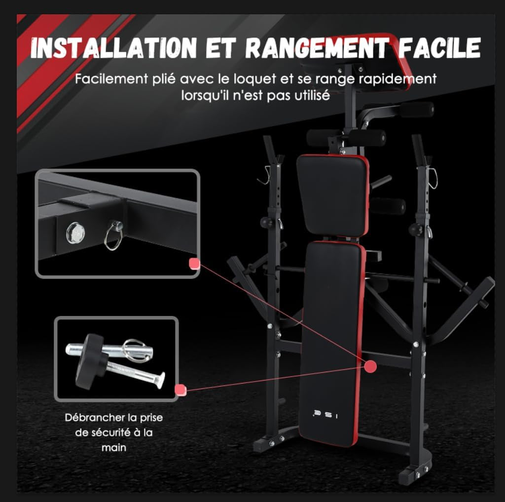 Banc Musculation Complet Musculation, Banc De Musculation Complet Fitness, Banc De Musculation Pliable&Inclinable, Banc Developper Coucher, Bancs De Musculation Multifonction Butterfly Réglable