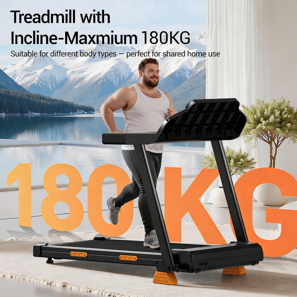 CURSOR Tapis De Course Pliable Inclinable 15%,Tapis De Marche Inclinable 12Km/H,Treadmill Home Avec Moteur 3,0CV Et Affichage LED, Charge Max. 136KG