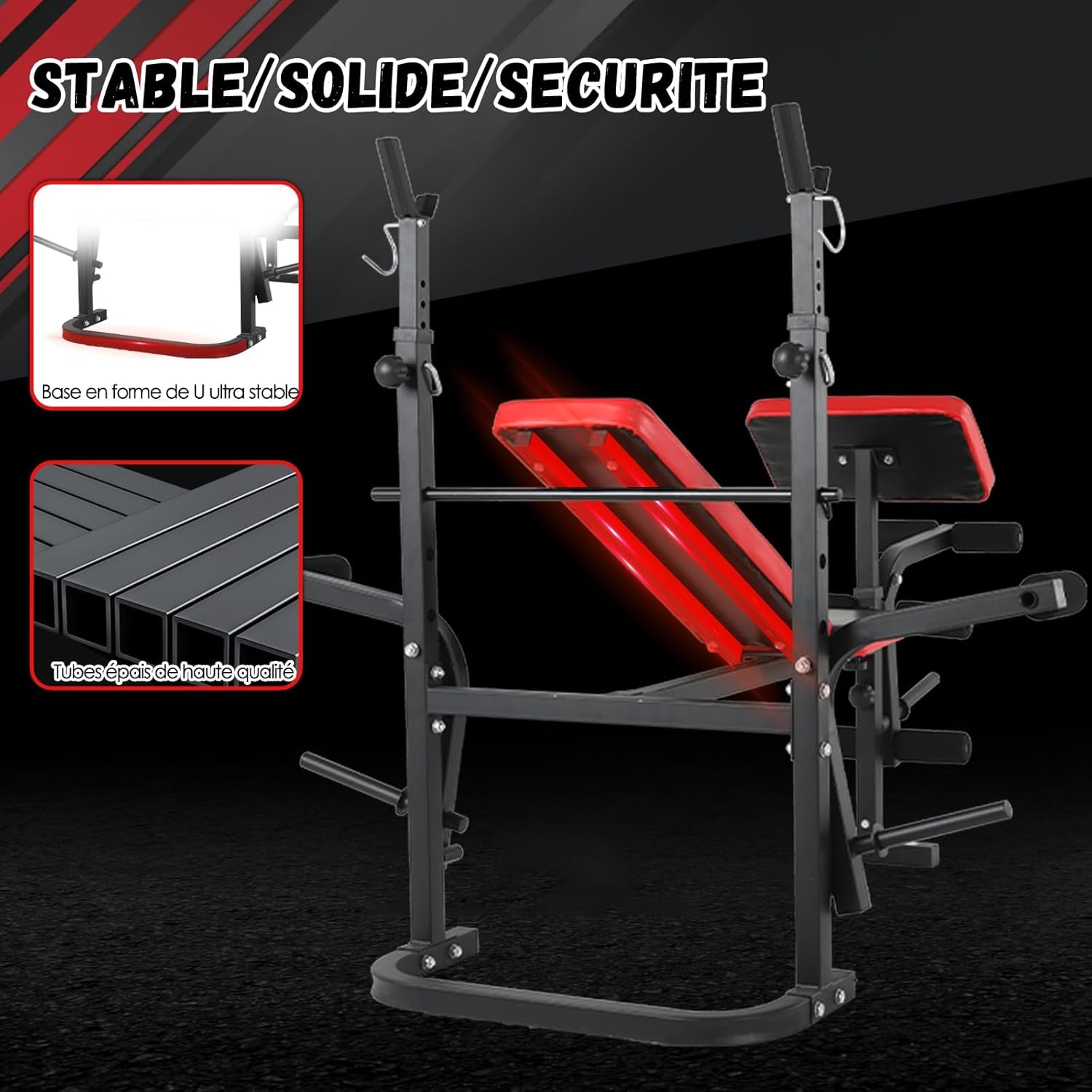 Banc Musculation Complet Musculation, Banc De Musculation Complet Fitness, Banc De Musculation Pliable&Inclinable, Banc Developper Coucher, Bancs De Musculation Multifonction Butterfly Réglable