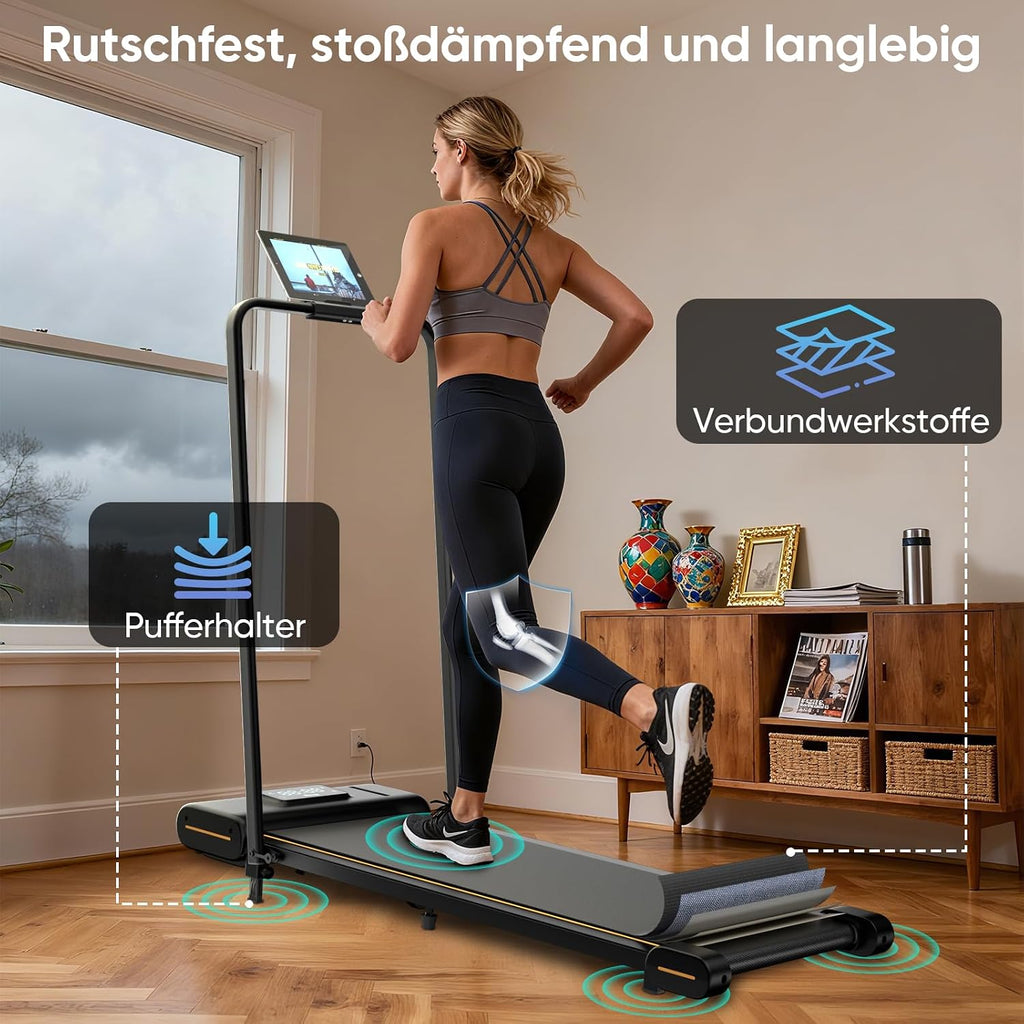 Tapis De Course Pour Maison Et Bureau - Tapis De Marche Silencieux Avec Fonction Inclinaison, 1-6 Km/H, Affichage LED, Capacité 130 Kg, Fitness À Domicile, Tapis De Course Sous Bureau