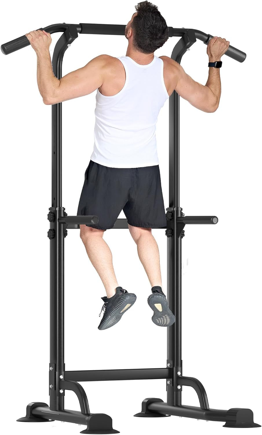 Power Tower,Dip Station,Chaise Romaine,Tractions Dips,Tour De Musculation Barre De Traction Station De Tractions Dips Abdominaux Pour Entrainement Fitness À La Maison, Hauteur Réglable