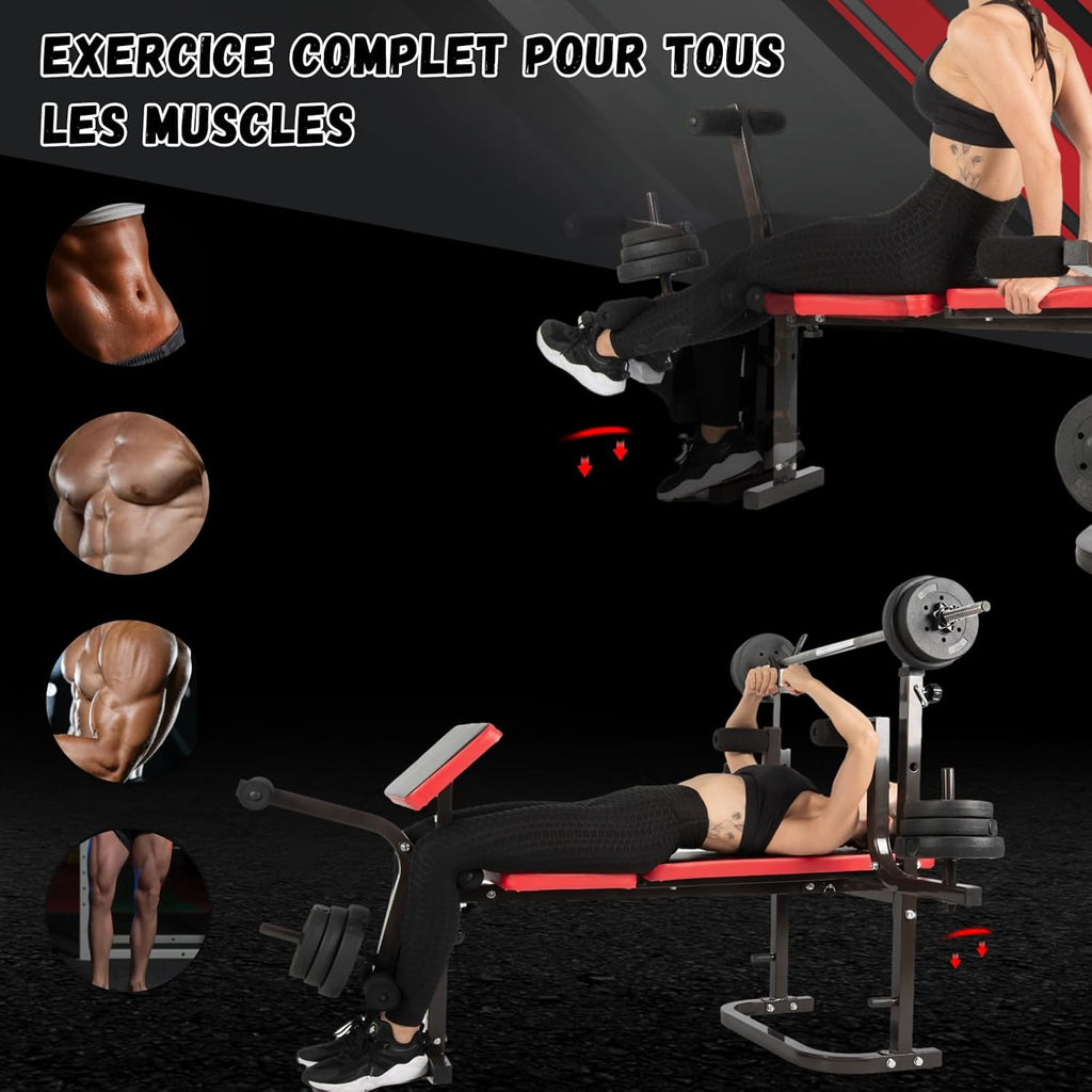 Banc Musculation Complet Musculation, Banc De Musculation Complet Fitness, Banc De Musculation Pliable&Inclinable, Banc Developper Coucher, Bancs De Musculation Multifonction Butterfly Réglable