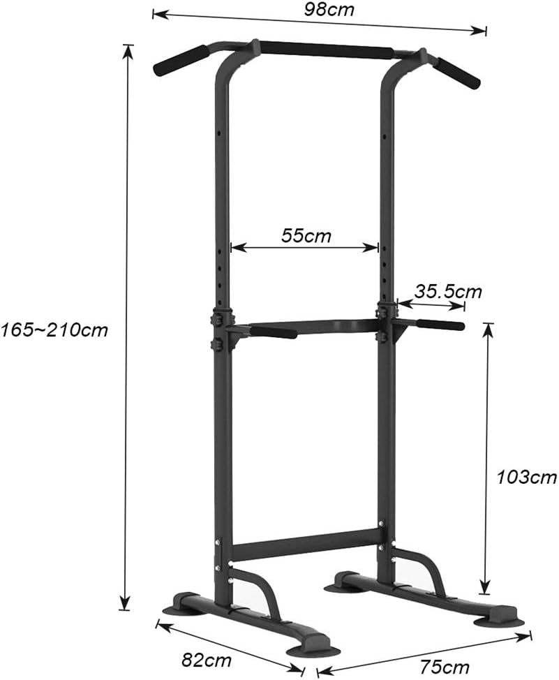 Power Tower,Dip Station,Chaise Romaine,Tractions Dips,Tour De Musculation Barre De Traction Station De Tractions Dips Abdominaux Pour Entrainement Fitness À La Maison, Hauteur Réglable